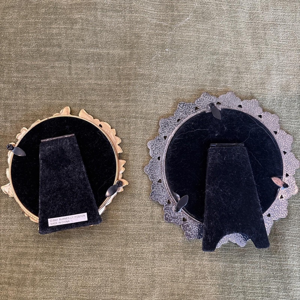 VTG 2001 Burnes of Boston Mini Circular Frames Flowers Rhinestones Feminine Cute - Picture 3 of 9